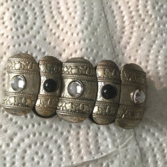 Women's Vintage bracelet elastic stretching metal chunk - Picture 1 of 5